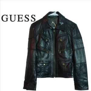 Guess Leather Jacket Large